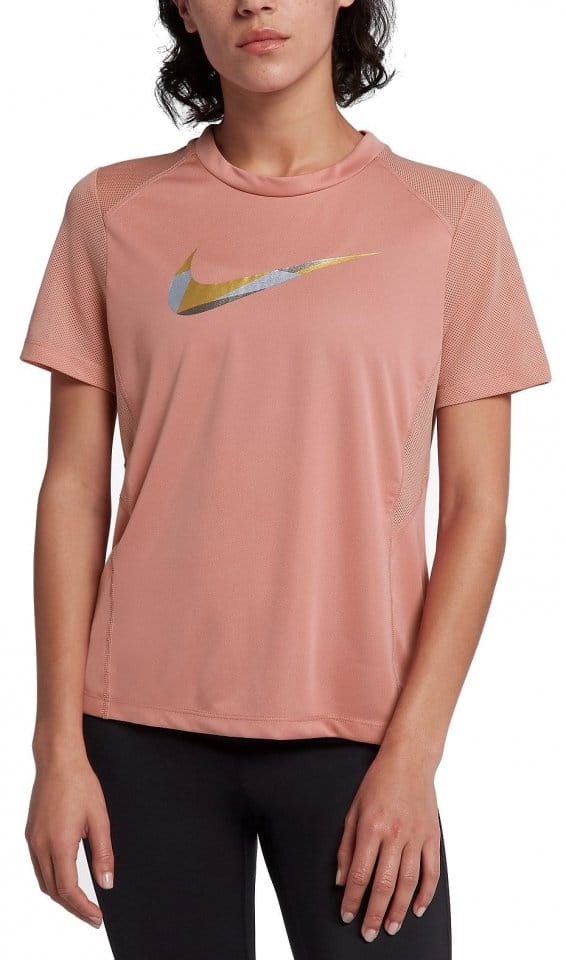 Dámské běžecké tričko s krátkým rukávem Nike Dry Miler Metalic