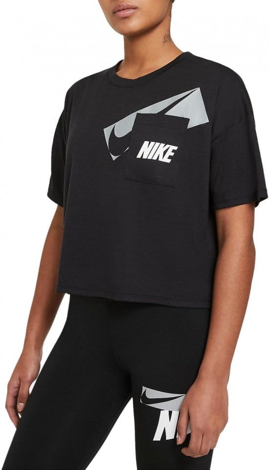 Zkrácený dámský tréninkový top s krátkým rukávem Nike Dri-FIT