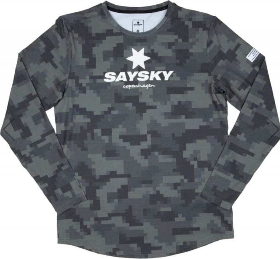 Unisex běžecké tričko s dlouhým rukávem Saysky Camo Blaze
