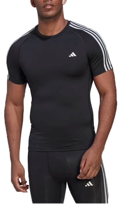 Pánské tréninkové tričko s krátkým rukávem adidas Techfit 3 Stripes