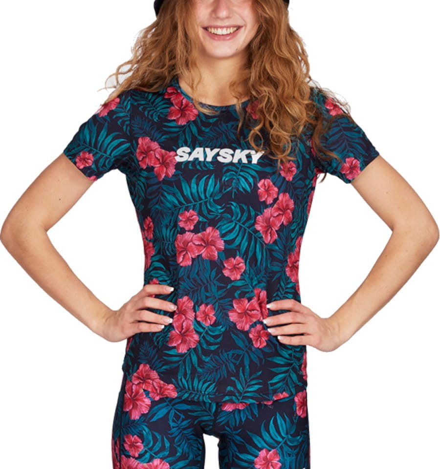 Dámské běžecké tričko s krátkým rukávem Saysky Flower Combat